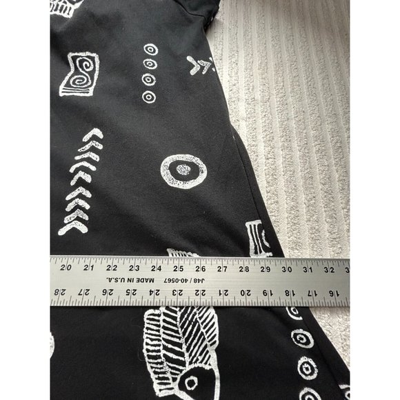 Vintage Maui Cotton Pullover Short Sleeve Dress 2X Black White All Over Print - Picture 7 of 8